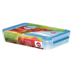 EMSA Clip & Close Aufschnittboxsystem, rechteckig, 100% dicht - Füßchen im Boden für Kondenswasser, 1 x 1650 ml - Dose EMSA Clip & Close Aufschnittboxsystem, rechteckig, 100% dicht - Füßchen im Boden für Kondenswasser, 1 x 1650 ml - Dose