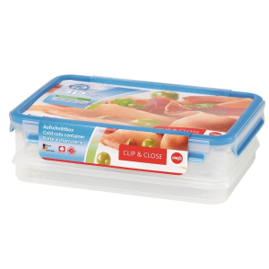 EMSA Clip & Close Aufschnittboxsystem, rechteckig, 100% dicht - Füßchen im Boden für Kondenswasser, 1 x 1000 ml und 1 x 1650 ml - Dosen EMSA Clip & Close Aufschnittboxsystem, rechteckig, 100% dicht - Füßchen im Boden für Kondenswasser, 1 x 1000 ml und 1 x 1650 ml - Dosen