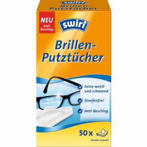 Swirl® Brillen-Putztücher, Reinigen streifenfrei und fusselfrei, 1 Spenderbox = 50 Tücher Swirl® Brillen-Putztücher, Reinigen streifenfrei und fusselfrei, 1 Spenderbox = 50 Tücher