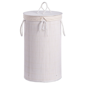 Zeller Wäschesammler Bamboo, Herausnehmbarer Wäschesack aus Stoff - mit Kordelzug, Maße: Ø 35 x 60 cm, Farbe: weiß Zeller Wäschesammler Bamboo, Herausnehmbarer Wäschesack aus Stoff - mit Kordelzug, Maße: Ø 35 x 60 cm, Farbe: weiß