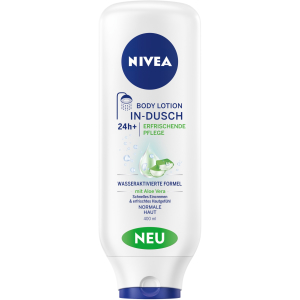 NIVEA body In-Dusch Body Lotion Feuchtigkeitspflege, Spendet Feuchtigkeit und ein gepflegtes Hautgefühl mit Aloe Vera, 400 ml - Flasche NIVEA body In-Dusch Body Lotion Feuchtigkeitspflege, Spendet Feuchtigkeit und ein gepflegtes Hautgefühl mit Aloe Vera, 400 ml - Flasche