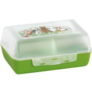 EMSA Variabolo Farm Family Clipbox mit Trennwand, Beidseitig zu öffnen und platzsparend ineinander stapelbar, Farbe: grün mit Motiv, Maße: 16 x 11 x 7 cm EMSA Variabolo Farm Family Clipbox mit Trennwand, Beidseitig zu öffnen und platzsparend ineinander stapelbar, Farbe: grün mit Motiv, Maße: 16 x 11 x 7 cm