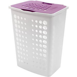 CURVER Wäschesammler VICTOR, Füllmenge: 60 Liter, 45,4 x 34,1 x 57,1 (L x T x H), Farbe: weiß/beere CURVER Wäschesammler VICTOR, Füllmenge: 60 Liter, 45,4 x 34,1 x 57,1 (L x T x H), Farbe: weiß/beere