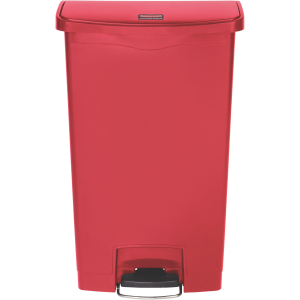 Rubbermaid Tretmülleimer Slim Jim® Step-On, Kunststoff, 68 Liter, Hochwertiger Abfalleimer mit extrem langlebigen Trittpedal, Farbe: rot 1883568