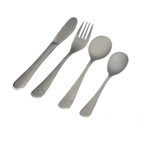 reer Edelstahl - Kinderbesteck, 4-teilig, In der Geschenkbox mit Samt ausgelegt, Gabel, Löffel, Messer, Dessert-Löffel reer Edelstahl - Kinderbesteck, 4-teilig, In der Geschenkbox mit Samt ausgelegt, Gabel, Löffel, Messer, Dessert-Löffel