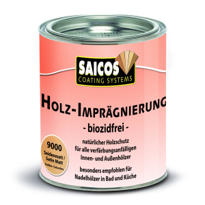 SAICOS COLOUR GmbH SAICOS Holzimprägnierung biozidfrei, farblos, Natürlicher Holzschutz für Innenbereiche, 750 ml - Dose 9000300
