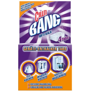 CILLIT BANG Entkalker Tabs, Zur gründlichen Entkalkung von Kaffeemaschinen und Heißwassergeräten, 1 Packung = 4 Tabs CILLIT BANG Entkalker Tabs, Zur gründlichen Entkalkung von Kaffeemaschinen und Heißwassergeräten, 1 Packung = 4 Tabs