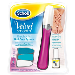Scholl Velvet Smooth elektrische Nagelpflegesytem, Für natürlich aussehende, glänzende Nägel, 1 Set, Farbe: pink Scholl Velvet Smooth elektrische Nagelpflegesytem, Für natürlich aussehende, glänzende Nägel, 1 Set, Farbe: pink