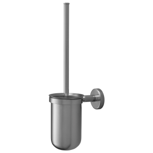 Haug WC-Wandgarnitur, Edelstahl, Mit Rund-Bürste und herausnehmbarem Topf, Maße: 145 x 90 x 365 mm Haug WC-Wandgarnitur, Edelstahl, Mit Rund-Bürste und herausnehmbarem Topf, Maße: 145 x 90 x 365 mm