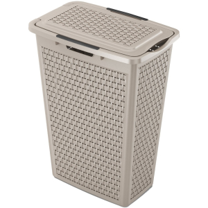 Rotho COUNTRY Wäschesammler slim, 40 Liter, Maße: 435 x 275 x 575 mm, hochwertiger Kunststoff, Farbe: cappuccino Rotho COUNTRY Wäschesammler slim, 40 Liter, Maße: 435 x 275 x 575 mm, hochwertiger Kunststoff, Farbe: cappuccino