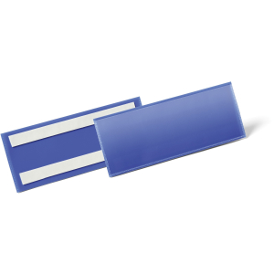 DURABLE Selbstklebende Kennzeichnungstasche, Für die Anwendung auf Kunststoffbehältern, Holz und Kartonagen, 1 Packung = 50 Stück, Innenformat: 1/2 A5 quer DURABLE Selbstklebende Kennzeichnungstasche, Für die Anwendung auf Kunststoffbehältern, Holz und Kartonagen, 1 Packung = 50 Stück, Innenformat: 1/2 A5 quer