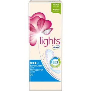 LIGHTS by TENA Long Slipeinlagen, Hygieneeinlage extra lang für mehr Sicherheit und Frische, 1 Karton = 6 x 20 Stück = 120 Stück LIGHTS by TENA Long Slipeinlagen, Hygieneeinlage extra lang für mehr Sicherheit und Frische, 1 Karton = 6 x 20 Stück = 120 Stück