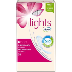 LIGHTS by TENA Discreet Slipeinlagen, Hygieneeinlagen zum Schutz vor Feuchtigkeit, Gerüchen und Flüssigkeitsverlust, 1 Karton = 5 x 28 Stück = 140 Stück LIGHTS by TENA Discreet Slipeinlagen, Hygieneeinlagen zum Schutz vor Feuchtigkeit, Gerüchen und Flüssigkeitsverlust, 1 Karton = 5 x 28 Stück = 140 Stück