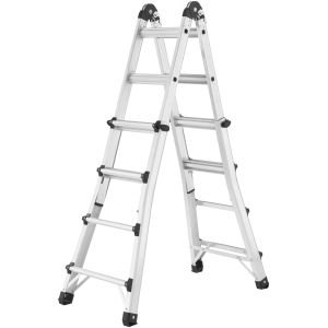 Hailo MTL Alu-Multifunktions-Teleskopleiter, Zusammenschiebbar, mit Sicherheitsgelenken & Rastgriffen zur Höhenverstellung, 4 x 4 Sprossen, max. Arbeitshöhe: 470 cm (als Anlegeleiter) Hailo MTL Alu-Multifunktions-Teleskopleiter, Zusammenschiebbar, mit Sicherheitsgelenken & Rastgriffen zur Höhenverstellung, 4 x 4 Sprossen, max. Arbeitshöhe: 470 cm (als Anlegeleiter)