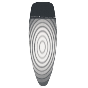 Brabantia Bügeltischbezug D, Mit 2 mm Schaumstoffunterlage und hitzebeständiger Parkzone, 135 x 45 cm, Titan Oval Brabantia Bügeltischbezug D, Mit 2 mm Schaumstoffunterlage und hitzebeständiger Parkzone, 135 x 45 cm, Titan Oval