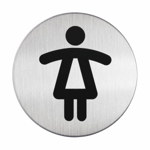 DURABLE Picto - WC Damen, Die Piktogramme sind aus hochwertigem gebürsteten Edelstahl gefertigt, Durchmesser: 83 cm DURABLE Picto - WC Damen, Die Piktogramme sind aus hochwertigem gebürsteten Edelstahl gefertigt, Durchmesser: 83 cm