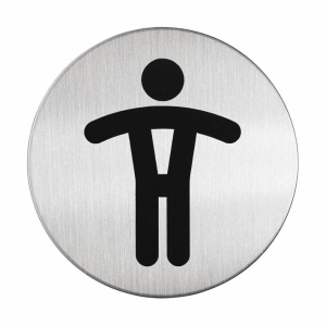 DURABLE Picto - WC Herren, Die Piktogramme sind aus hochwertigem gebürsteten Edelstahl gefertigt, Durchmesser: 83 cm DURABLE Picto - WC Herren, Die Piktogramme sind aus hochwertigem gebürsteten Edelstahl gefertigt, Durchmesser: 83 cm