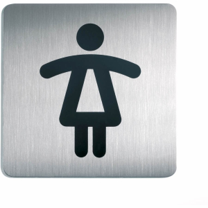 DURABLE Picto Quadratisch WC Damen, Eignen sich insbesondere für die gute Lesbarkeit an großen Flächen, Farbe: metallic silber DURABLE Picto Quadratisch WC Damen, Eignen sich insbesondere für die gute Lesbarkeit an großen Flächen, Farbe: metallic silber