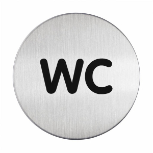 DURABLE Picto – WC, Die Piktogramme sind aus hochwertigem gebürsteten Edelstahl gefertigt, Durchmesser: 83 cm DURABLE Picto – WC, Die Piktogramme sind aus hochwertigem gebürsteten Edelstahl gefertigt, Durchmesser: 83 cm