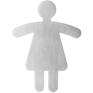 DURABLE WC - Symbol Damen, Die Piktogramme sind aus hochwertigem gebürsteten Edelstahl gefertigt, Farbe: metallic silber DURABLE WC - Symbol Damen, Die Piktogramme sind aus hochwertigem gebürsteten Edelstahl gefertigt, Farbe: metallic silber