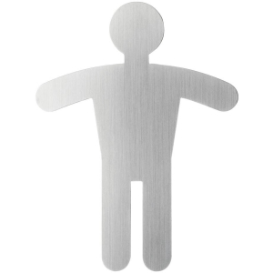 DURABLE WC - Symbol Herren, Die Piktogramme sind aus hochwertigem gebürsteten Edelstahl gefertigt, Farbe: metallic silber DURABLE WC - Symbol Herren, Die Piktogramme sind aus hochwertigem gebürsteten Edelstahl gefertigt, Farbe: metallic silber