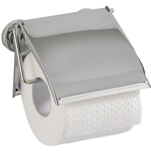 WENKO Cover Power-Loc Toilettenpapierhalter, Toilettenrollenhalter mit Schutzdeckel gegen Staub, Farbe: Chrom WENKO Cover Power-Loc Toilettenpapierhalter, Toilettenrollenhalter mit Schutzdeckel gegen Staub, Farbe: Chrom