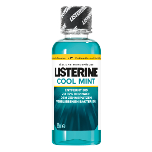 LISTERINE® Cool Mint Mundspülung, Mundwasser zur Bekämpfung von Zahnbelag und für frischen Atem, 95 ml - Flasche LISTERINE® Cool Mint Mundspülung, Mundwasser zur Bekämpfung von Zahnbelag und für frischen Atem, 95 ml - Flasche