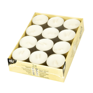 Papstar Teelichte, Rechaudkerze Ø 39 cm, Höhe: 16,5 mm, Farbe: weiß, 1 Packung = 24 Stück, Brenndauer: ca. 4 - 4,5 Stunden Papstar Teelichte, Rechaudkerze Ø 39 cm, Höhe: 16,5 mm, Farbe: weiß, 1 Packung = 24 Stück, Brenndauer: ca. 4 - 4,5 Stunden