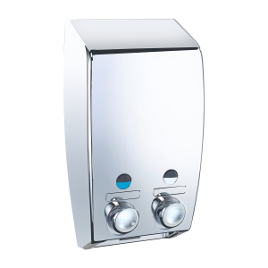 WENKO Varese Seifenspender, Chrom, Nachfüllbarer Kunststoffspender für Bad, Dusche und WC, 2-Kammer-System, Fassungsvermögen: 2 x 450 ml WENKO Varese Seifenspender, Chrom, Nachfüllbarer Kunststoffspender für Bad, Dusche und WC, 2-Kammer-System, Fassungsvermögen: 2 x 450 ml