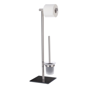 WENKO Lima Stand WC-Garnitur, Offene WC-Garnitur und Toilettenpapier-Rollenhalter, Maße: 23,5 x 69 x 20 cm, Farbe: Silber WENKO Lima Stand WC-Garnitur, Offene WC-Garnitur und Toilettenpapier-Rollenhalter, Maße: 23,5 x 69 x 20 cm, Farbe: Silber