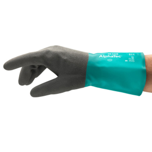 Ansell GmbH Ansell AlphaTec® 58-530B Handschuh, PSA Kategorie 3, grau, Sicherheitshandschuh für Griffsicherheit und Chemikalienschutz, 1 Packung = 6 Paar, Größe 8 58530B080