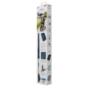 reer GmbH reer ShineSafe Kinderwagen-Sonnenschirm, UV 50+, Sonnenschirm ideal für den Rundum-Schutz, Farbe: blau 84163