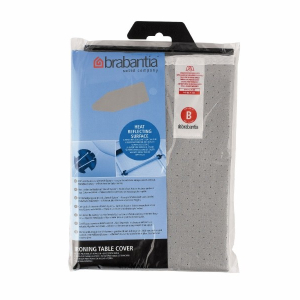 Brabantia Bügeltischbezug B, Baumwolle, mit Metallbeschichtung und 2 mm Schaumstoff, 124 x 38 cm, Silver Brabantia Bügeltischbezug B, Baumwolle, mit Metallbeschichtung und 2 mm Schaumstoff, 124 x 38 cm, Silver