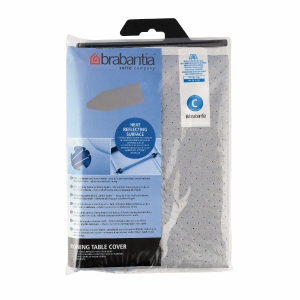 Brabantia Bügeltischbezug C, Baumwolle, mit Metallbeschichtung und 2 mm Schaumstoff, 124 x 45 cm, Silver Brabantia Bügeltischbezug C, Baumwolle, mit Metallbeschichtung und 2 mm Schaumstoff, 124 x 45 cm, Silver