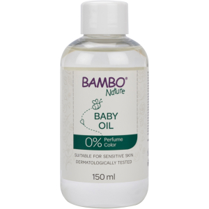 Abena Re-Seller GmbH ABENA® Bambo Nature Babyöl, für trockene und normale Haut, Pflegendes Öl ideal als Lotion, Babymassage oder in der Badewanne, 150 ml - Flasche 1999918109