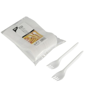 Papstar Gabeln, PS, Länge: 17,5 cm, Farbe: weiß, 1 Packung = 100 Stück Papstar Gabeln, PS, Länge: 17,5 cm, Farbe: weiß, 1 Packung = 100 Stück