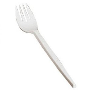 Papstar Gabeln, PS, Länge: 16,5 cm, Farbe: weiß, 1 Packung = 100 Stück Papstar Gabeln, PS, Länge: 16,5 cm, Farbe: weiß, 1 Packung = 100 Stück