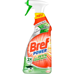 Bref Power Fett & Eingebranntes Küchenreiniger, Reiniger gegen Fette, Öl, Ruß und Eingebranntes, 750 ml - Sprühflasche Bref Power Fett & Eingebranntes Küchenreiniger, Reiniger gegen Fette, Öl, Ruß und Eingebranntes, 750 ml - Sprühflasche